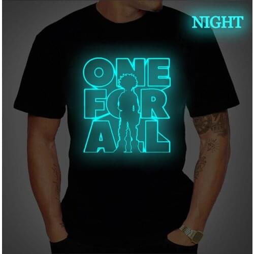 Brand Mens T-shirts My Hero Academia Luminous Printing T Shirt Men Women Leisure One for All My Hero Boku No Hero Anime T-shirt
