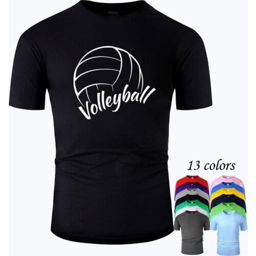 Volleyball Line Art O Neck Cotton T Shirt Men and woman Unisex Summer Short Sleeve Designed Casual Tee m02013