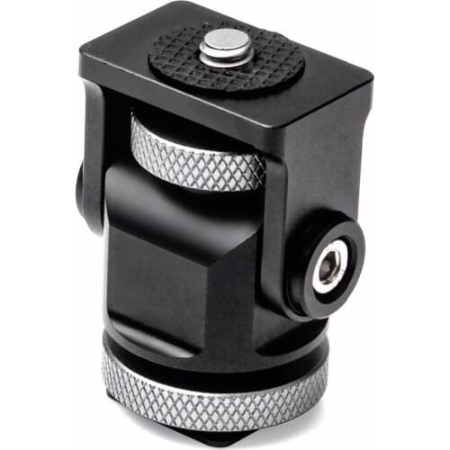 Tripod Head Monitor Holder Mount on Camera Pan 360 Degree Tilt 180 Degree with Cold Shoe Mount and 1/4'' Mount Tripod Head