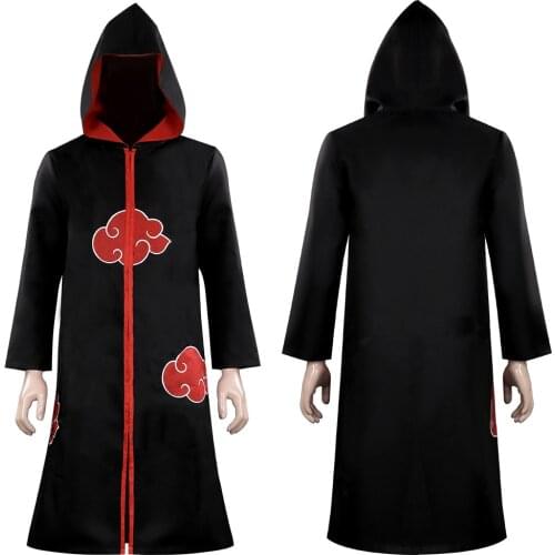 Akatsuki Cosplay Costume Robe Kimono Cardigan Headband Knife Throwing Darts Set Halloween Carnival Suit