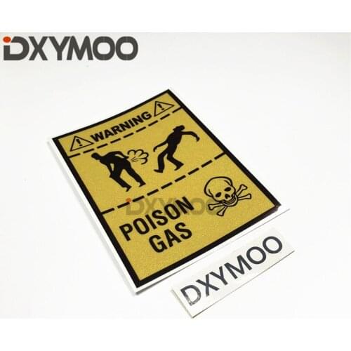 Creative Motorcycle Bike Warning Stickers Funny POISON GAS Skull Car Styling Vinyl Tape 12x8.5cm