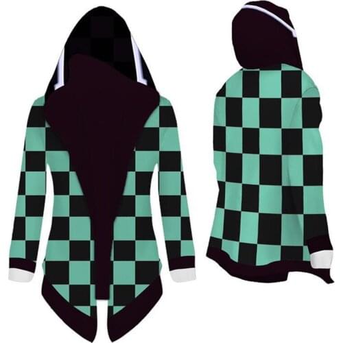Anime Demon Slayer Kimetsu No Yaiba Tanjiro Kamado Nezuko Cosplay Jackets Hoodies Mens Demon Killer Tiny Coat Windbreaker Tops