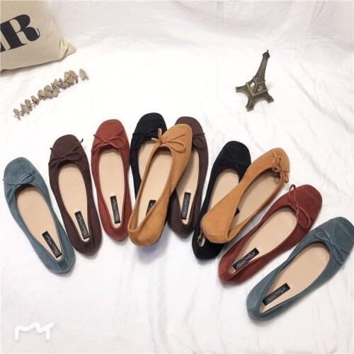 Bow-knot square toe flock loafers women single shoes solid/leopard scrub flock slip on moccasins soft bottom ballet flats shoes
