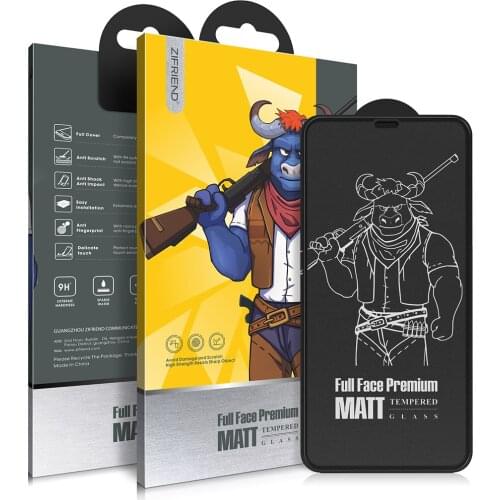 Matte Screen Protector for iPhone, ZIFRIEND 2.5D 0.33mm Anti Glare Full Coverage Anti Scratch, Bubble Free Tempered Glass