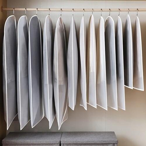 24hShip Clothes Hanging Garment Bags Clothes Suit Coat Dust Cover Home Storage Bag Dustproof Cover Clothes Bag Wardrobe Hanging