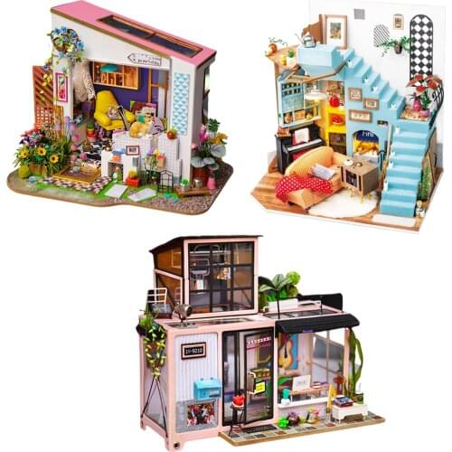 Miniature Wood Doll House with Furniture Cottage Dream House 3D Puzzles for Girls Gift