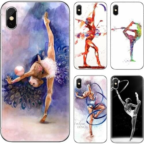 Soft Bag Case Color ribbon gymnastics movement For Samsung Galaxy A10 A40 A50 A70 A3 A5 A7 A9 A8 A6 Plus 2018 2015 2016 2017