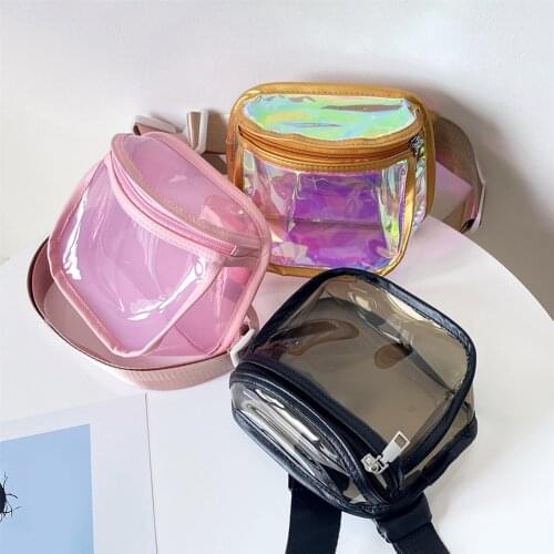 Chest Waist Belt Bag for Women PVC Transparent Bum Fanny Packs Phone Pouch Travel Sport Small Purse