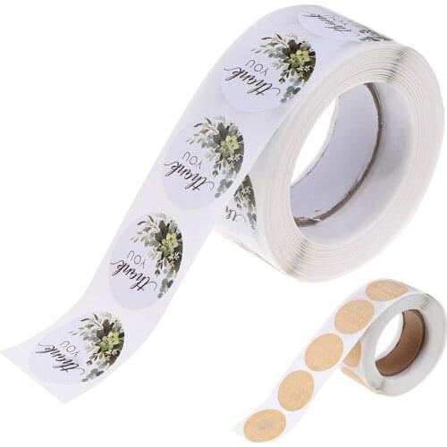 500pcs Wedding Stickers Adhesive Sticker 1Inch DIY Hand Made Handmade With Love Label Kraft Round Labels Thank You Sticker
