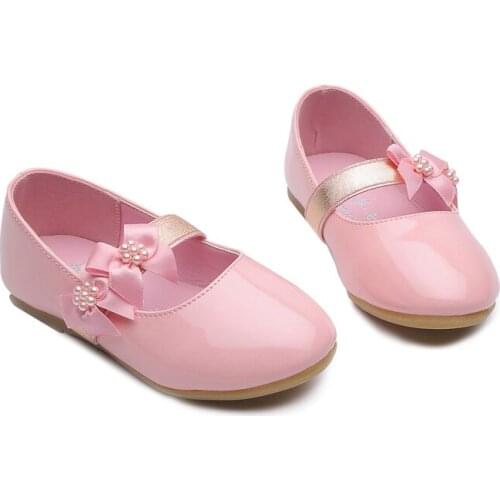 Genuine Leather Princess Shoes Kids flat Shoes for Girl Childrens Dancing Performance Shoe Lovely Butterfly Decoration