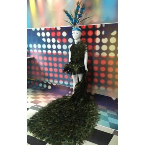 Feather creative swimsuit cloak T station serves stage costumes Chaofu children stage girl model