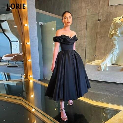 LORIE Sweetheart Prom Dresses 2021 Vestidos De Festa Lace Formal Sweetheart Tea-Length Simple Design Cheap Evening Party Gowns