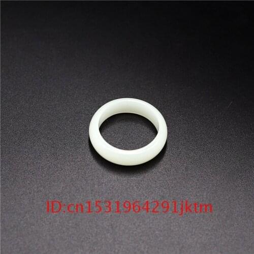 Crafts White Gifts Jewelry Women Fashion Hand Chinese Jade Hetian Ring for Charm Men Jadeite Natural Carved Amulet