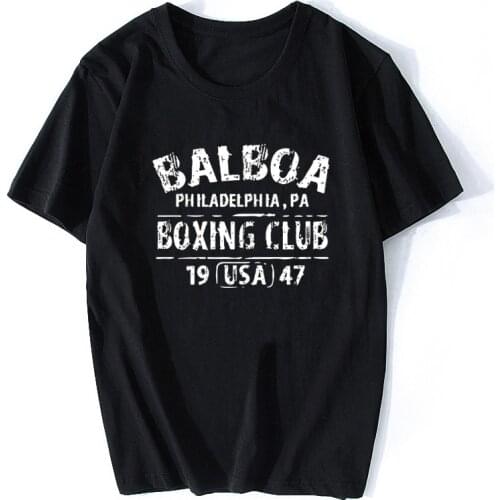 Rocky Balboa Boxing Club Philadelphia PA T-shirt Men Summer Cotton Short Sleeve Tops Tee Shirt Tshirt Casual T shirts