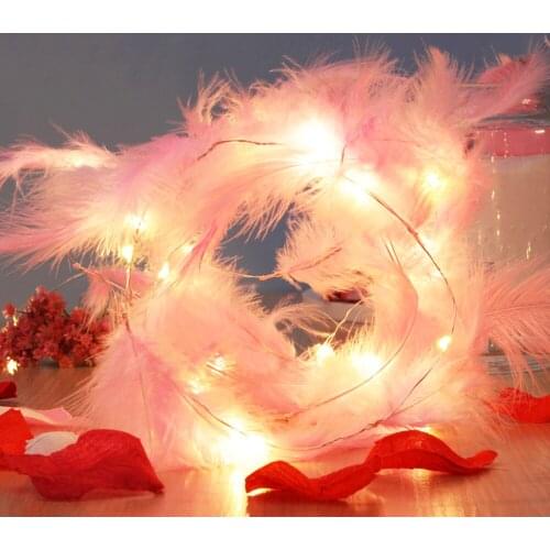 Christmas Led Strip Light Feather String Light Fairy Curtain Light Copper Wire For Bedroom Living Room Romantic Decorations Lamp