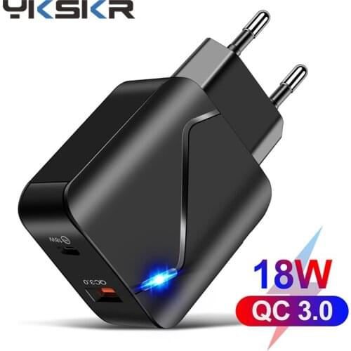 USB Charger 18W Quick Charge 4.0 3.0 PD USB Type-C Fast Charger for iPhone 12 Samsung Xiaomi Wall Travel Phone Charging Adapter