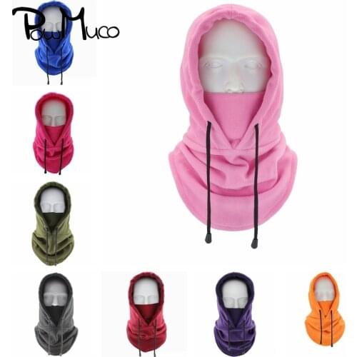 Powmuco Unisex Thickened Beanie Skullies Caps Winter Motorcycle Bicycle Hats Outdoor Sports Windproof Snow Sets Mask Warm Bonnet