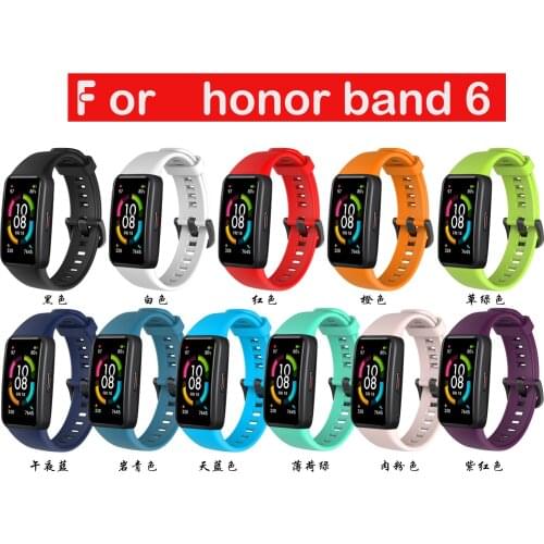Hot Silicone Sport Band Strap For Huawei Honor Band 6 Smart Wrist band Bracelet Replacement Watch Flexible Strap For Honor Band6