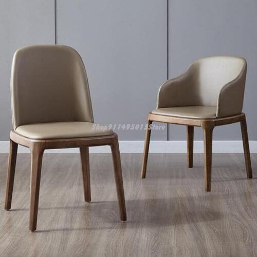 Nordic Solid Wood Dining Chair Modern Minimalist Fashion Creative Restaurant Hotel Back Chair Light Luxury Fully Equipped Chair