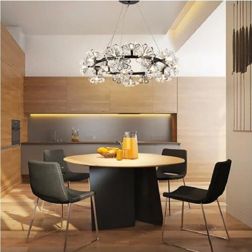 Modern ring dandelion chandelier living room bedroom restaurant clothing store decorative lamp model room LED chandelier
