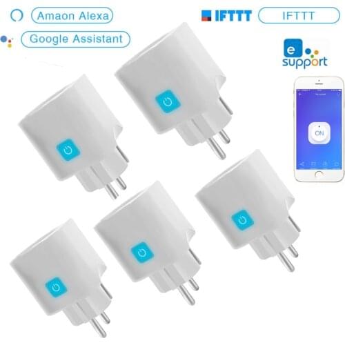 WiFi Socket Smart Wireless EU Plug Adaptor APP Remote Voice Control Power Monitor Timer Smart Socket Work With Alexa Google Home