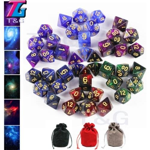Top Quality Delicate Galaxy Dice 6sets 7 Pieces Role Playing Board Game Table Gift Favor
