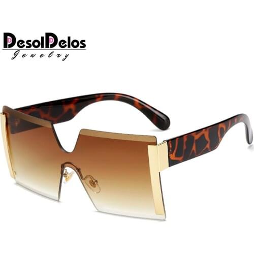 Square Oversized Sunglasses Women Fashion Rimless Sun Glasses Lady Brand Designer Vintage Shades Gafas Oculos de sol UV400