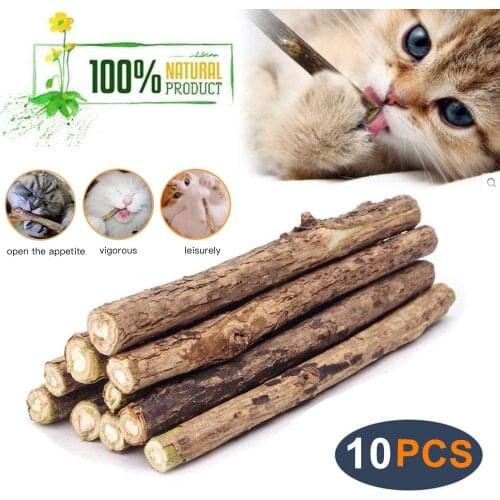 20-100PCS Catnip Toys Organic Natural Plant Matatabi Silver Vine Chew Sticks Cat Teeth Cleaning Chew Toy for Cat Kitten Kitty