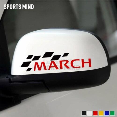1 Pair Vinyl Stickers Decals For Nissan March K12 K13 Nismo JDM Accessories Rear View Mirror Car Styling Automobiles