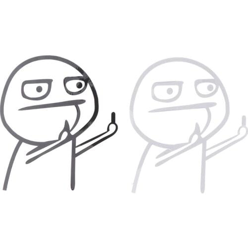 1Pcs Auto Car Cartoon JDM Funny Middle Finger Reflective Vinyl Car Sticker Motorcycle Decal Styling Decor Exterior Accessories