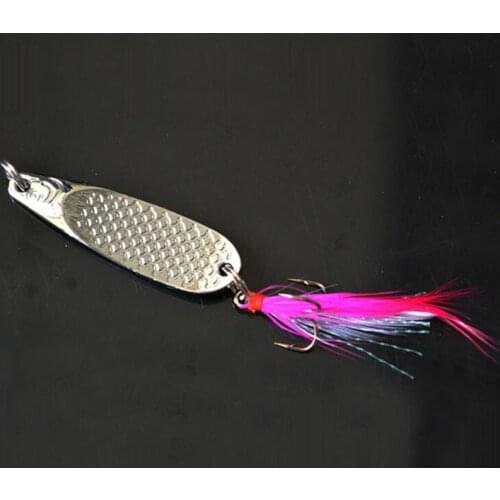 2Pcs Metal Spoon Spinner Fish Bait With Feather 12g 5.2cm Jigging Shine Wobbler Swim Lure Swimbait Pesca Fishing Tackle