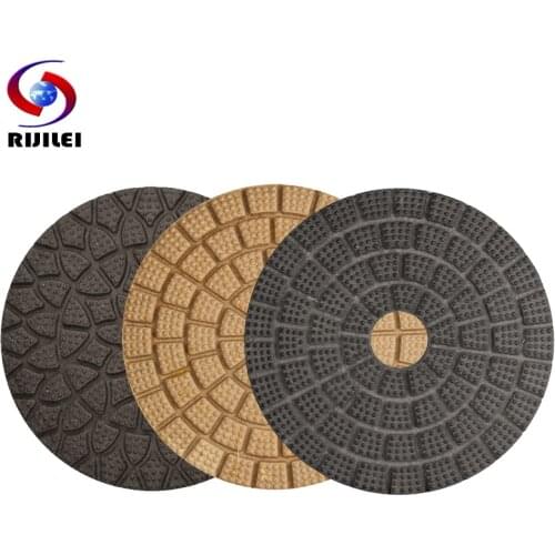 RIJILEI 10PCS/Set 4inch Super quality Wet polishing pads 100mm diamond polishing pad Marble Granite polish tools HF05