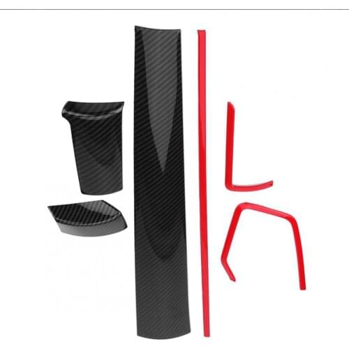 6Pcs Carbon Fiber Car Console Center Dashboard Cover Trim Decorative Stickers for Honda Civic 10th 2016 2017 2018 Car Decoration