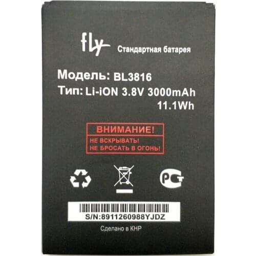 New 3000mAh Battery For Fly IQ4504 BL 3816 Quad EVO Energy 5 BL3816 mobile phone Batteries