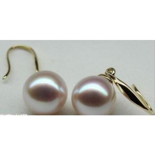 Free shipping >>>>noble jewelry a pair of natural AAA10-11MM Australian south sea white pearl earrings