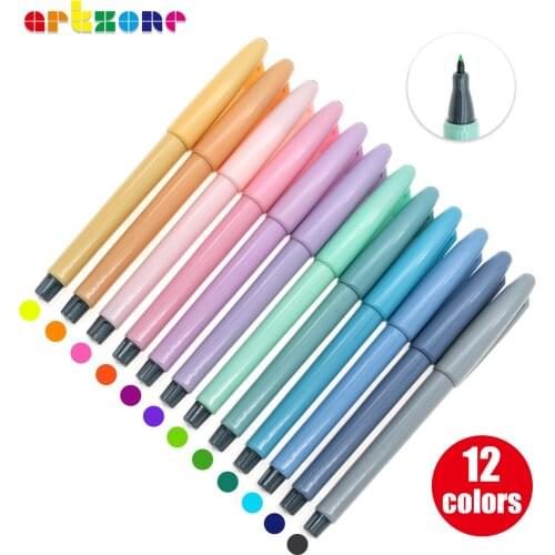 12 Colors 0.38mm Extra Fine Point Color Pen Water-based Journal Planner Fineliner Pen for Journaling Hand Account Coloring