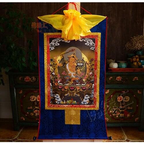 Home efficacious Protection--120CM Large--Tibetan Buddhism the Bodhisattva Manjusri Buddha silk Thang-ga Thangka Buddha art