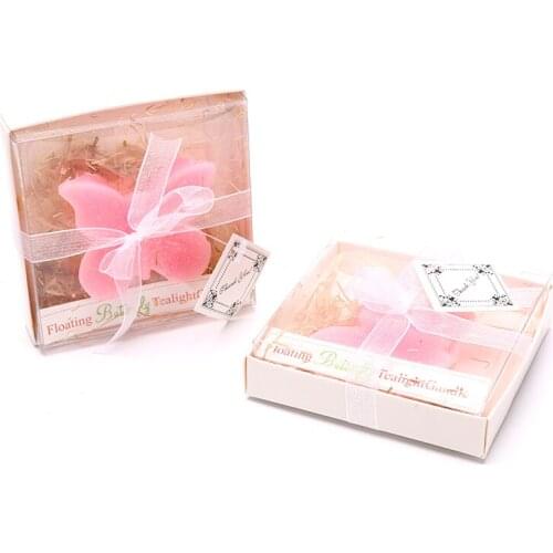 Elegant Pink Butterfly Candle with Box Wedding Home Decor Favors Gifts
