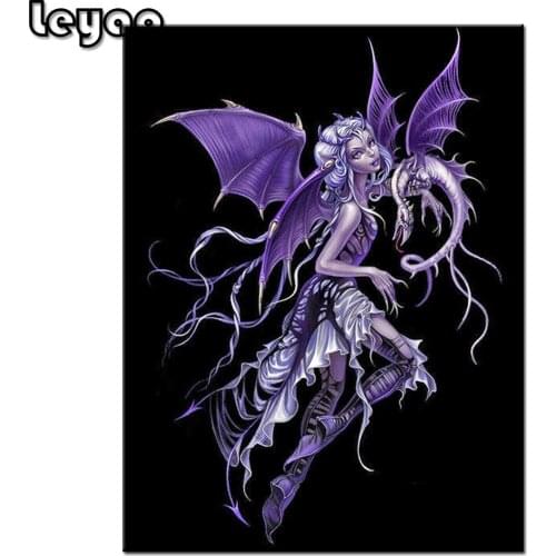 Diamond Embroidery Angel Devil Girl Dragon Mosaic Full Square Drill 5d Diy Diamond Painting Cross Stitch Handicraft Home Decor