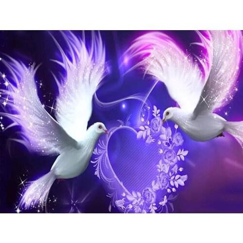 KAMY YI Purple Love Lattice Landscape Diamond Painting Cross Stitch Full Diamond Embroidered Mosaic 5D Diy Home Decoration