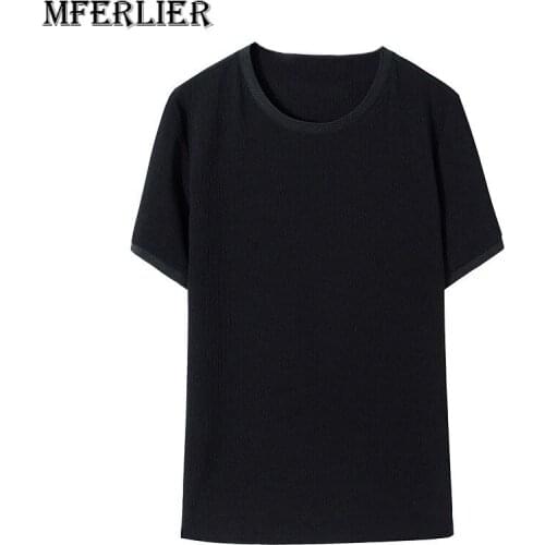 MFERLIER plus size summer men tshirts 6XL 7XL 8XL 9XL 10XL short sleeve larger tshirt black green color