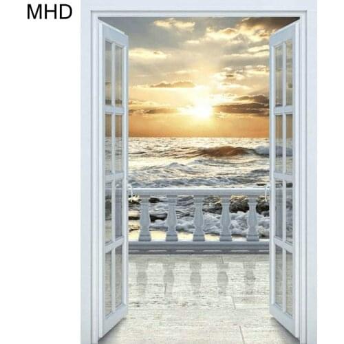 MHD full square door sea landscape diy 5d diamond painting cross stitch embroidery wall stickers artist home decoration kit