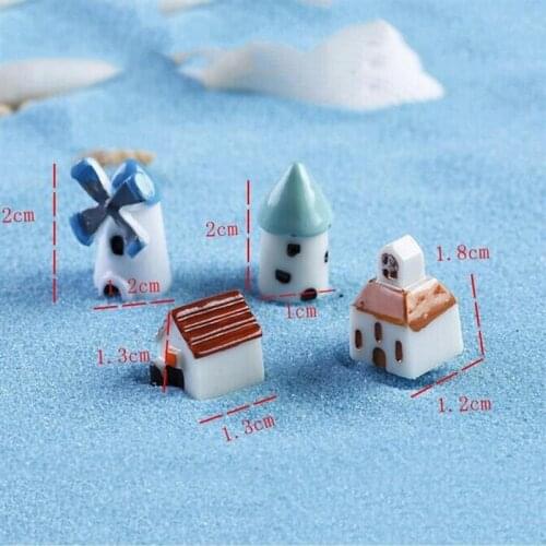 Miniature Statue Resin Landscape Decoration Micro Windmill House Castle Ornaments For Garden Flowerpot Decoration Tuin Decoratie