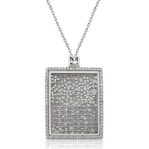 Real Silver 925 Jewelry Silver Esmaül Hüsna Lady Necklace