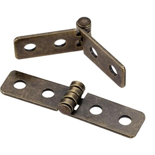 2Pcs Jewelry Wood Box Furniture Decorative Hinge Antique Bronze Drawer Cabinet Door Luggage Rectangle Hinge 4 Holes 58*13mm