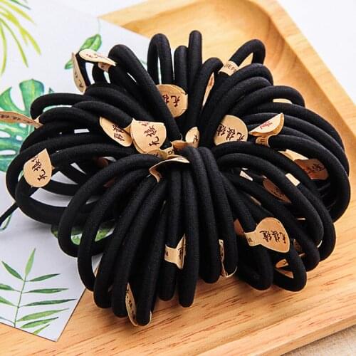 10pcs Black Nylon Hair Bands Scrunchies Elastic Hair Bands Rubber Rope Women Girls Headbands Ponytail Holder Hair Accessories
