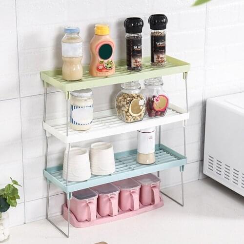 Standing Storage Rack Kitchen Bathroom Countertop Storage Organizer Shelf Holder Rack Kitchen Storage Standing Rack Space Saver