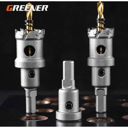 Greener Carbide Tip Core Drill Bit Hole Saw Metalworking Cutter For Stainless Steel Alloy Metal Drilling 14-75mm Drill Bit