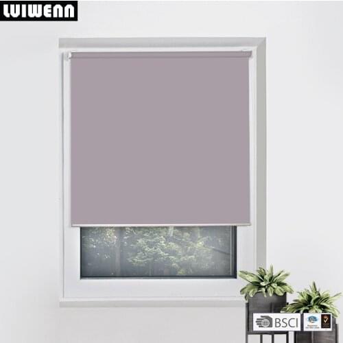 LUIWENN No Drill Blackout Fabric Mini Roller Blinds For Windows Curtains for living room Kitchen 17mm alum tube Standard size