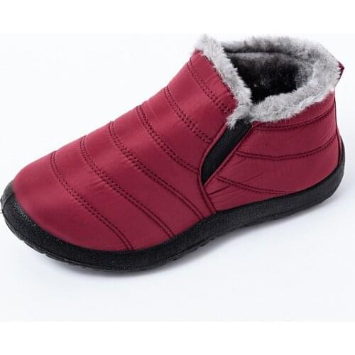 Snow boots womens and mens winter warm and velvet short boots thickened new household womens shoes waterproof and non-slip